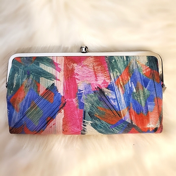 HOBO The Original Vintage Bright Art Deco Leather 'Lauren' Wallet/Clutch - Picture 2 of 14